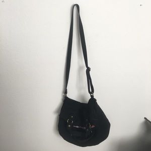 Black fold over purse crossbody